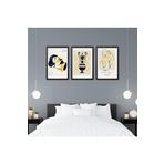GAAGART 3'lü Ahşap Lamine Çerçeveli Mdf Tablo Antik Erkek Heykel 40 x 60 gartNM2125