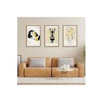 GAAGART 3'lü Ahşap Lamine Çerçeveli Mdf Tablo Antik Erkek Heykel 50 x 70 gartNM2122
