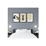 GAAGART 3'lü Ahşap Lamine Çerçeveli Mdf Tablo Antik Erkek Heykel 50 x 70 gartNM2124