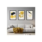 GAAGART 3'lü Ahşap Lamine Çerçeveli Mdf Tablo Antik Kadın Heykel 50 x 70 gartNM2135