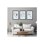 GAAGART 3'lü Ahşap Lamine Çerçeveli Mdf Tablo Çizgisel Deniz Kabukları 40 x 60 gartNM2507