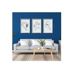 GAAGART 3'lü Ahşap Lamine Çerçeveli Mdf Tablo Çizgisel Deniz Kabukları 50 x 70 gartNM2501