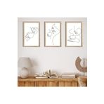 GAAGART 3'lü Ahşap Lamine Çerçeveli Mdf Tablo Çizgisel Kahve ve Kadın 30 x 40 gartNM2226