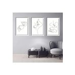 GAAGART 3'lü Ahşap Lamine Çerçeveli Mdf Tablo Çizgisel Kahve ve Kadın 40 x 60 gartNM2224