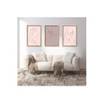 GAAGART 3'lü Ahşap Lamine Çerçeveli Mdf Tablo Çizgisel Sıkılan Kadın 40 x 60 gartNM2244