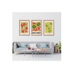 GAAGART 3'lü Ahşap Lamine Çerçeveli Mdf Tablo Fruit Market Karpuz Lime 40 x 60 gartNM2382