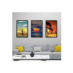 GAAGART 3'lü Ahşap Lamine Çerçeveli Mdf Tablo Gündoğumu ve Gün Batımı 40 x 60 gartNM2397