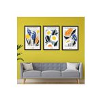 GAAGART 3'lü Ahşap Lamine Çerçeveli Mdf Tablo Henri Matisse Çiçekler 30 x 40 gartNM2352
