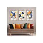GAAGART 3'lü Ahşap Lamine Çerçeveli Mdf Tablo Henri Matisse Çiçekler 30 x 40 gartNM2353