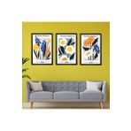 GAAGART 3'lü Ahşap Lamine Çerçeveli Mdf Tablo Henri Matisse Çiçekler 40 x 60 gartNM2351