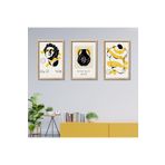 GAAGART 3'lü Ahşap Lamine Çerçeveli Mdf Tablo Modern Antik Heykel 30 x 40 gartNM2113