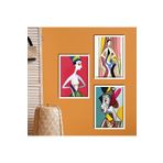 GAAGART 3'lü Ahşap Lamine Çerçeveli Mdf Tablo Pablo Picasso Kübik 40 x 60 gartNM2332