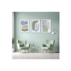 GAAGART 3'lü Ahşap Lamine Çerçeveli Mdf Tablo Pastel Asimetrik Ovaller 30 x 40 gartNM2584