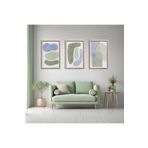 GAAGART 3'lü Ahşap Lamine Çerçeveli Mdf Tablo Pastel Asimetrik Ovaller 30 x 40 gartNM2587