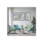 GAAGART 3'lü Ahşap Lamine Çerçeveli Mdf Tablo Pastel Asimetrik Ovaller 40 x 60 gartNM2581