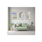 GAAGART 3'lü Ahşap Lamine Çerçeveli Mdf Tablo Pastel Asimetrik Ovaller 40 x 60 gartNM2588