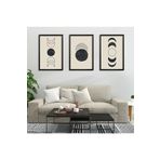 GAAGART 3'lü Ahşap Lamine Çerçeveli Mdf Tablo Siyah Beyaz Ay Döngüsü 30 x 40 gartNM2206