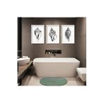 GAAGART 3'lü Ahşap Lamine Çerçeveli Mdf Tablo Siyah Deniz Kabukları 40 x 60 gartNM2483