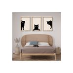 GAAGART 3'lü Ahşap Lamine Çerçeveli Mdf Tablo Siyah Kediler 30 x 40 gartNM2477