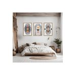 GAAGART 3'lü Ahşap Lamine Çerçeveli Mdf Tablo Siyah ve Renkli Girdap 40 x 60 gartNM2646