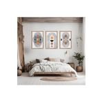 GAAGART 3'lü Ahşap Lamine Çerçeveli Mdf Tablo Siyah ve Renkli Girdap 50 x 70 gartNM2647