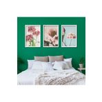 GAAGART 3'lü Ahşap Lamine Çerçeveli Mdf Tablo Soft Pembe Çiçekler 40 x 60 gartNM2566