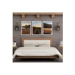 GAAGART 3'lü Ahşap Lamine Çerçeveli Mdf Tablo Yol ve Göl Manzarası 40 x 60 gartNM2512