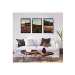 GAAGART 3'lü Ahşap Lamine Çerçeveli Mdf Tablo Yol ve Göl Manzarası 50 x 70 gartNM2517