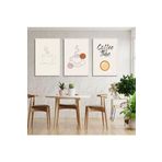 GAAGART 3'lü Kanvas Mutfak Tablo Seti Çizgisel Coffee Time 40 x 60 gartNM1746