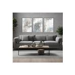 GAAGART 3'lü Metal Çerçeveli Cam Tablo Seti Gri Beyaz Soyut Desenli Tasarım 50 x 70 gartNM1196