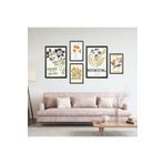 GAAGART 5'li Ahşap Lamine Çerçeveli Mdf Tablo Seti Botanical Flowers 30 x 40 gartNM2678