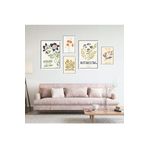 GAAGART 5'li Ahşap Lamine Çerçeveli Mdf Tablo Seti Botanical Flowers 30 x 40 gartNM2679