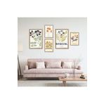GAAGART 5'li Ahşap Lamine Çerçeveli Mdf Tablo Seti Botanical Flowers 30 x 40 gartNM2680
