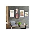 GAAGART 5'li Ahşap Lamine Çerçeveli Mdf Tablo Seti Kadın ve Bitkiler 30 x 40 gartNM2699