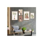 GAAGART 5'li Ahşap Lamine Çerçeveli Mdf Tablo Seti Kadın ve Bitkiler 30 x 40 gartNM2700