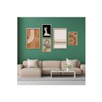 GAAGART 5'li Ahşap Lamine Çerçeveli Mdf Tablo Seti Kadın ve Modern Art 30 x 40 gartNM2694