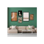 GAAGART 5'li Ahşap Lamine Çerçeveli Mdf Tablo Seti Kadın ve Modern Art 30 x 40 gartNM2695