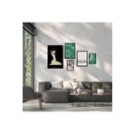 GAAGART 5'li Ahşap Lamine Çerçeveli Mdf Tablo Seti Kadın ve Yeşil Çizgiler 40 x 60 gartNM2763