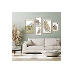 GAAGART 5'li Ahşap Lamine Çerçeveli Mdf Tablo Seti Kahve Teması 30 x 40 gartNM2672