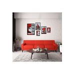 GAAGART 5'li Ahşap Lamine Çerçeveli Mdf Tablo Seti Kırmızı Gri Çiçekler 40 x 60 gartNM2792