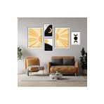 GAAGART 5'li Ahşap Lamine Çerçeveli Mdf Tablo Seti Turuncu Ay Döngüsü 30 x 40 gartNM2702