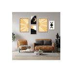 GAAGART 5'li Ahşap Lamine Çerçeveli Mdf Tablo Seti Turuncu Ay Döngüsü 30 x 40 gartNM2704