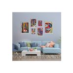 GAAGART 6'lı Ahşap Lamine Çerçeveli Mdf Tablo Seti Renkli Asimetrik 30 x 40 gartNM2845