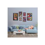 GAAGART 6'lı Ahşap Lamine Çerçeveli Mdf Tablo Seti Renkli Asimetrik 30 x 40 gartNM2847