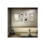 GAAGART 6'lı Ahşap Lamine Çerçeveli Mdf Tablo Seti Siyah Modern Kedi 30 x 40 gartNM2858