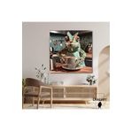 Gaagart Kare Kanvas Kahve Köşesi Cafe Tablosu Barista Bukalemun, 50 X 50