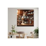 Gaagart Kare Kanvas Kahve Köşesi Cafe Tablosu Barista Sincap, 90 X 90