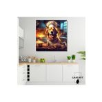 Gaagart Kare Kanvas Mutfak Tablosu Aşçı Hayvanlar Golden Retriever, 40 X 40