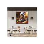 Gaagart Kare Kanvas Mutfak Tablosu Aşçı Hayvanlar Tüylü British Longhair, 50 X 50