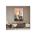 GAAGART Metal Çerçeveli Cam Tablo Gün Batımı Yelkenli Manzarası 40 x 60 gartNM4449